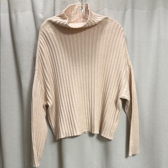 Tavi Noir Alpine Mock Neck Sweater Blush Pink SZ S neutral cropped oversized EUC - Picture 3 of 7